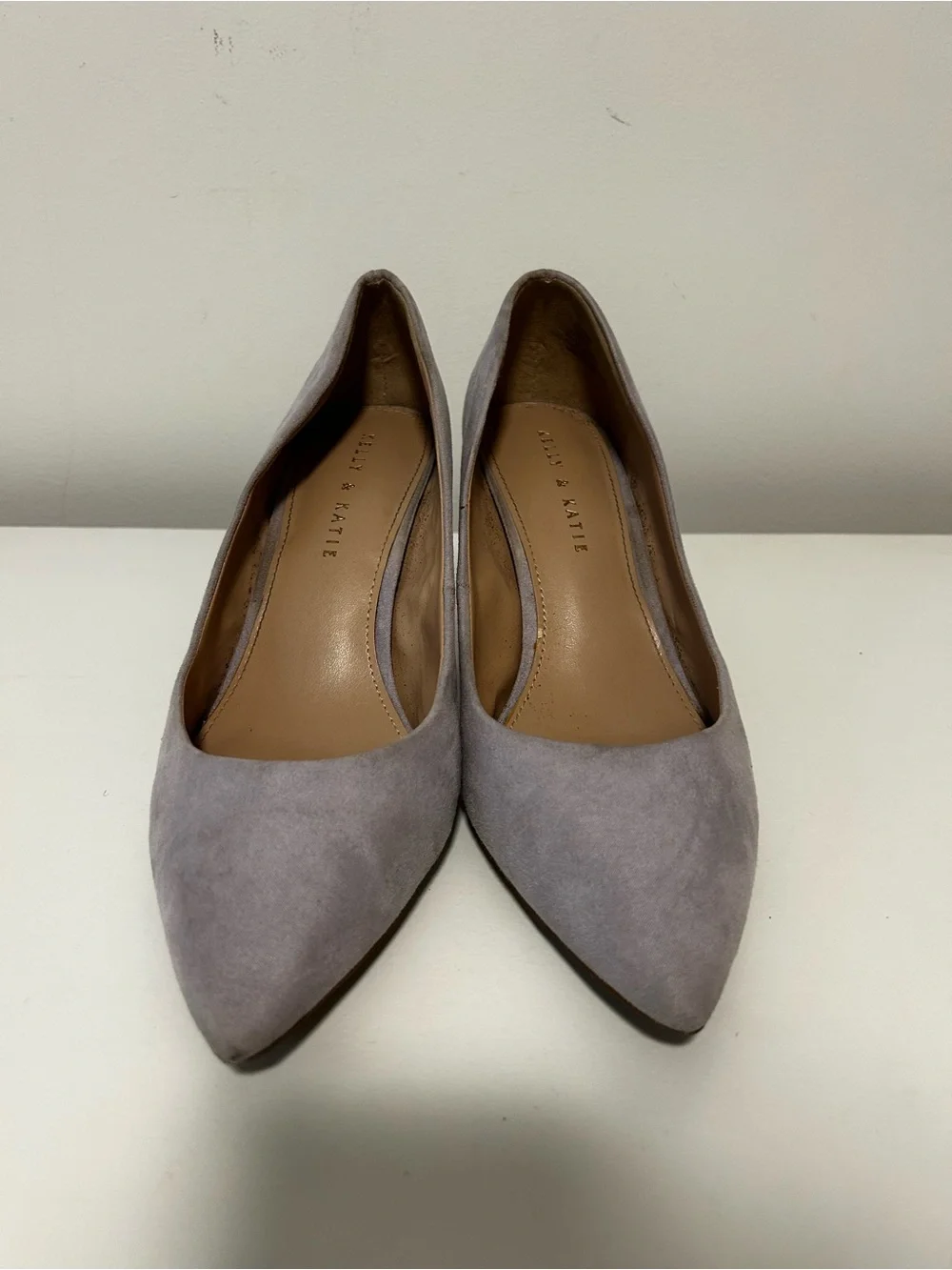 Kelly & Katie Dusty Lavender Suede Pointed-Toe Pumps